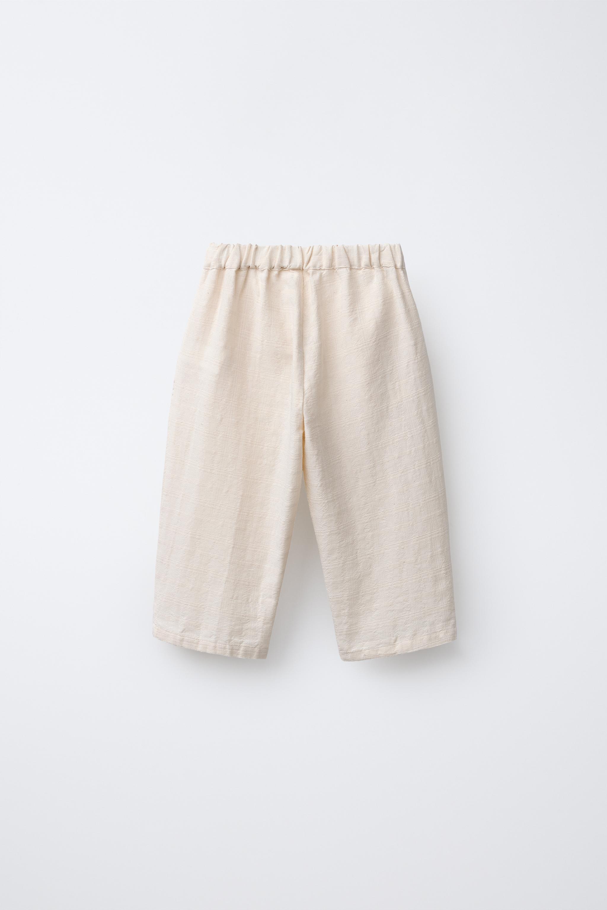TEXTURED STRAIGHT LEG PANTS - Light beige | ZARA United States