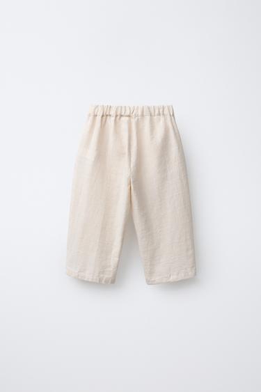 PANTALON DROIT STRUCTURÉ - Beige clair de Zara - Image 1