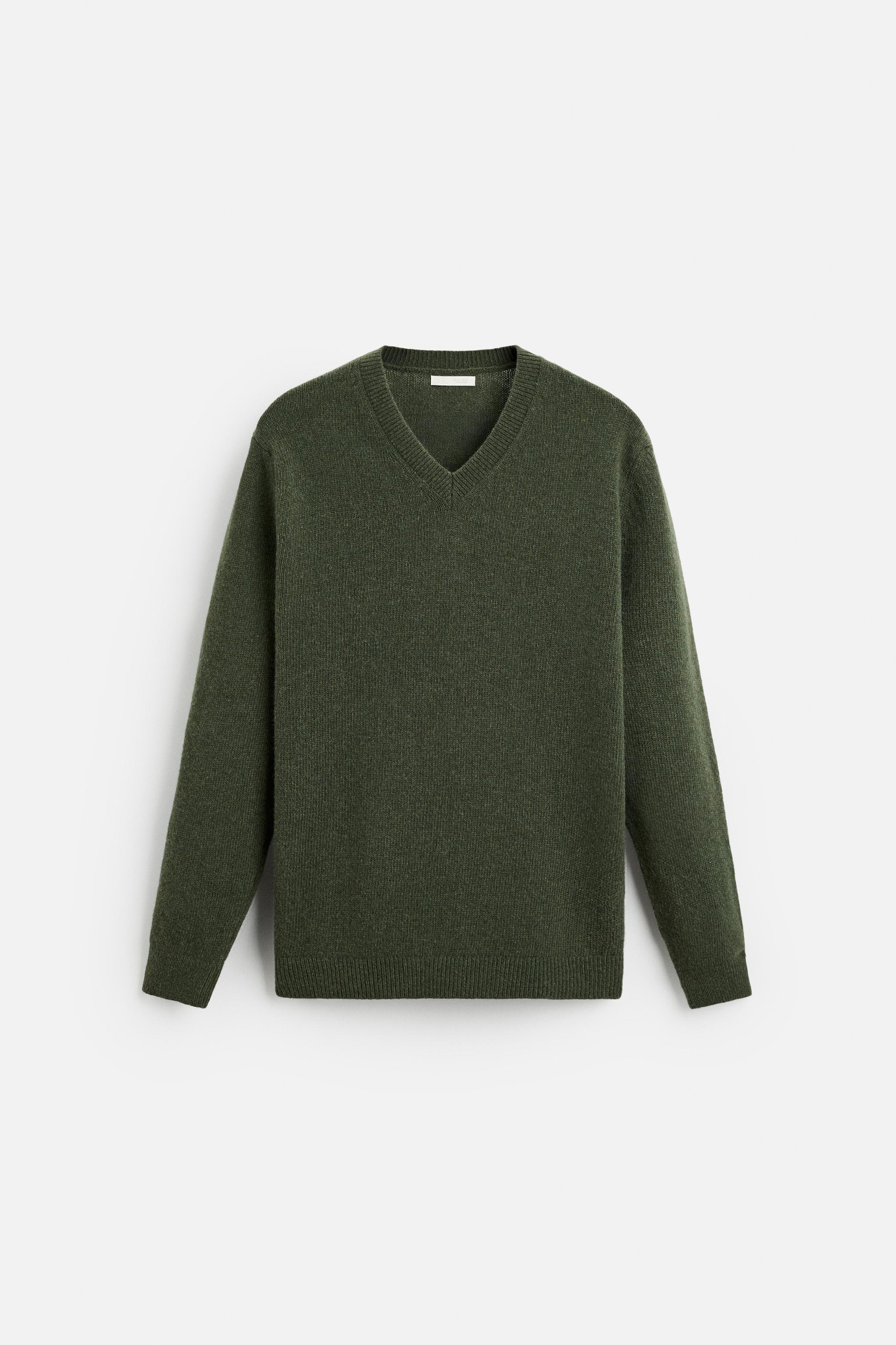 WOOL BLEND SWEATER - Matte green | ZARA United States