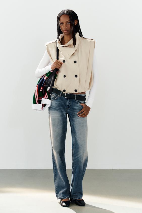 PLEATED BUTTON WAISTCOAT - Beige by Zara - Image 0