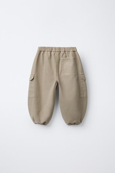 PANTALON TWILL JOGGER BALLON - Sable de Zara - Image 1