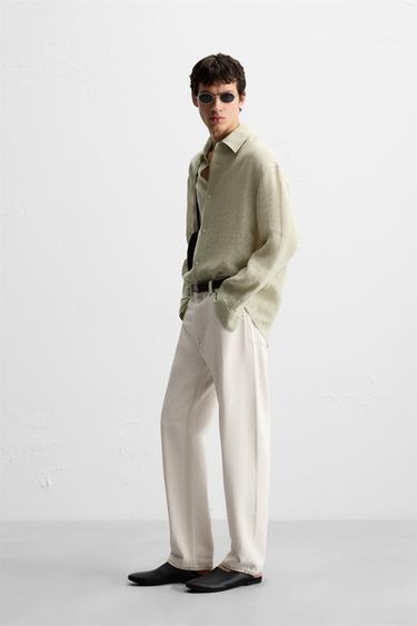 REGULAR STRAIGHT-LEG JEANS - Ecru by Zara - Image 3