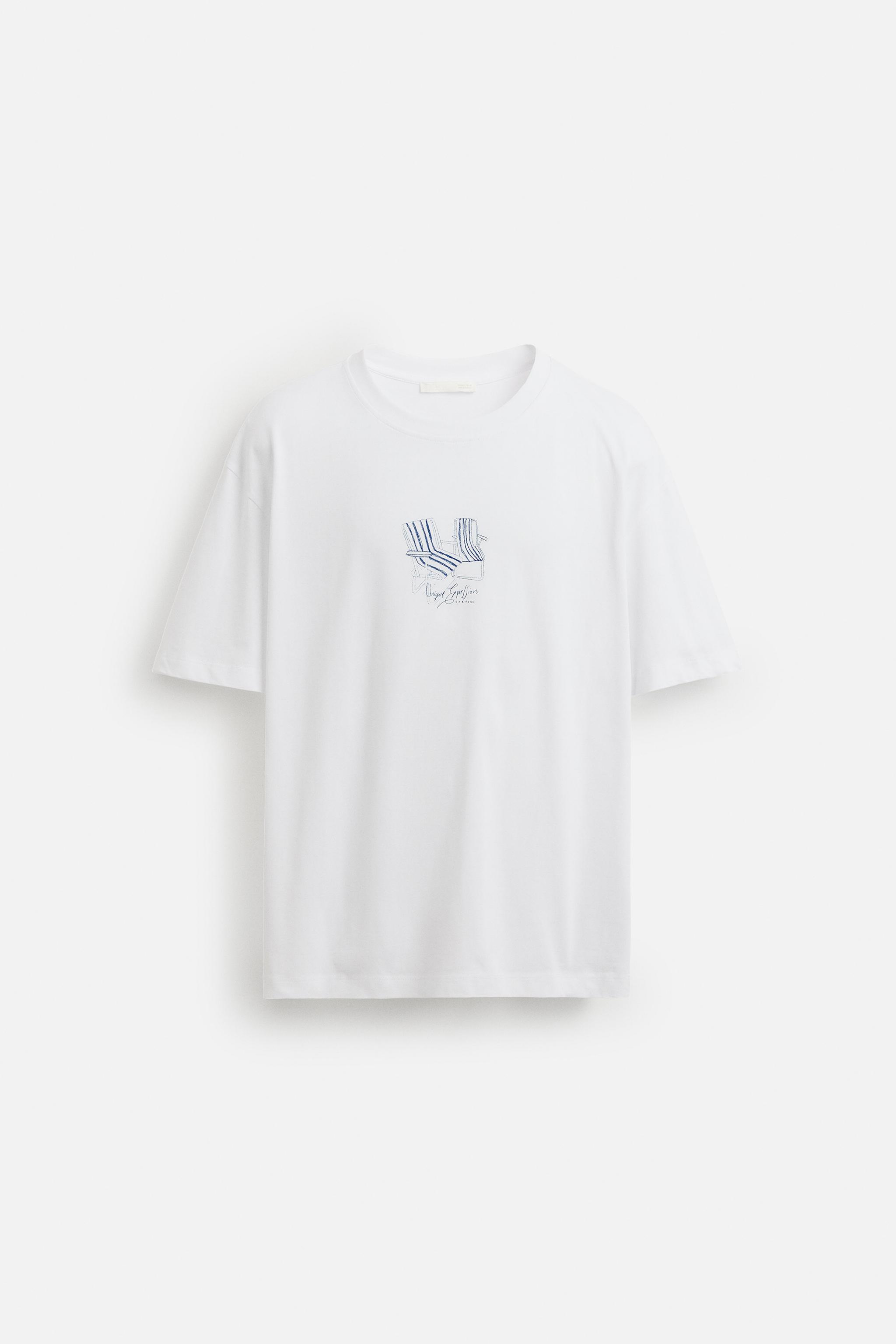 コントラストプリントTシャツ - ホワイト | ZARA Japan / 日本