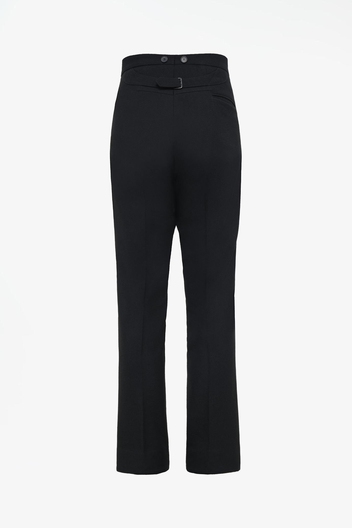 Женские брюки Zara Limited Edition 100% Wool Pants with Buckle, цвет: Чёрный — фото 4