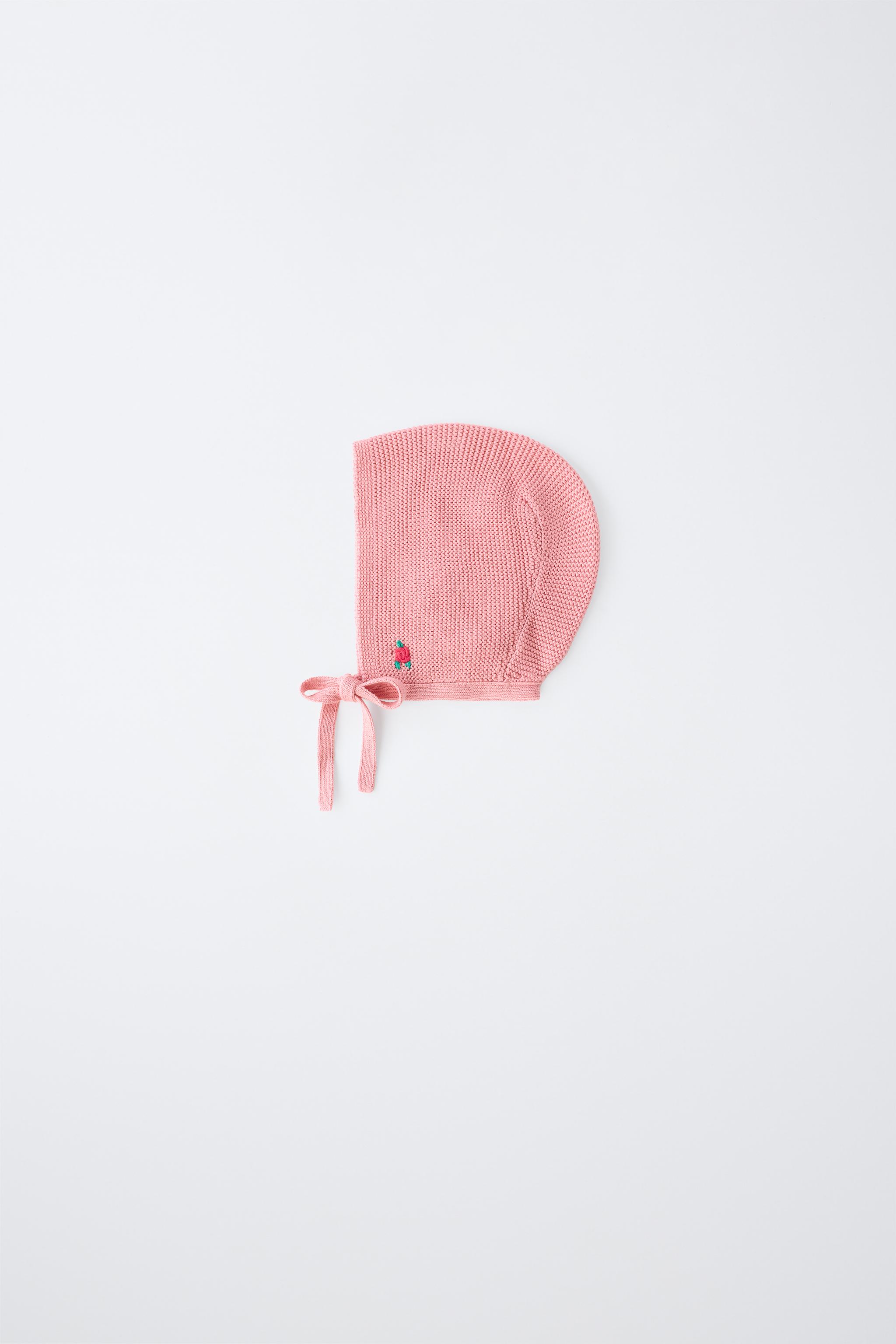 100% COTTON EMBROIDERED KNIT BONNET