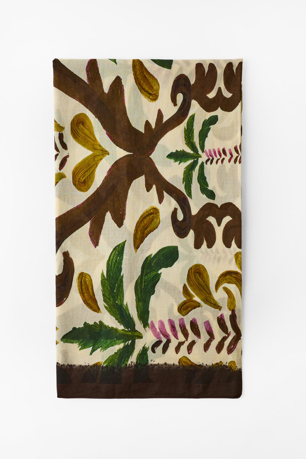 PALM TREE PRINT COTTON SCARF