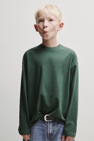 Zara 基本款中磅 T 恤 - 綠色