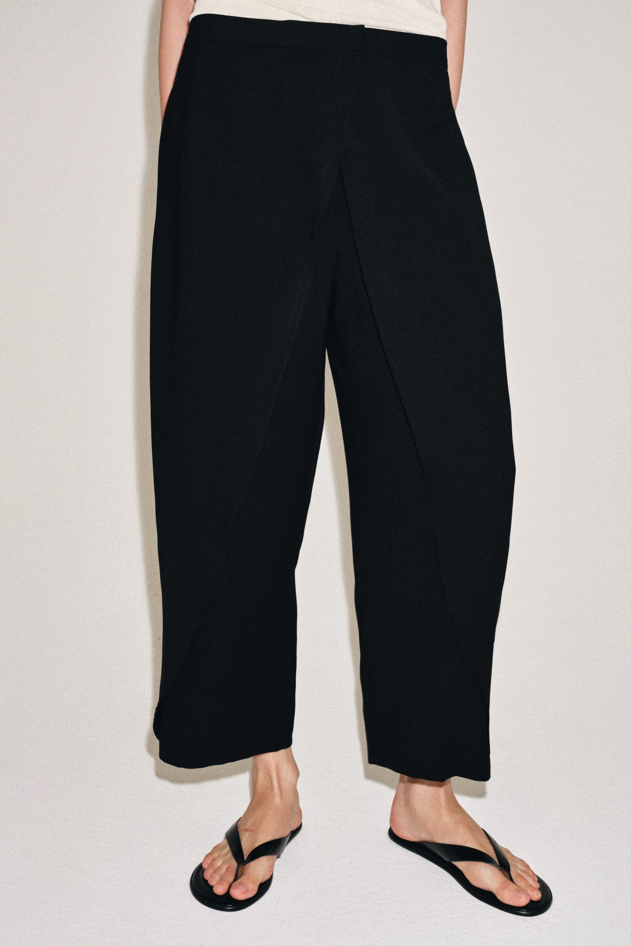ZW COLLECTION FRONT PLEAT PANTS — Black