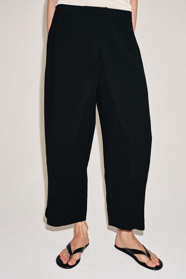 ZW COLLECTION TROUSERS WITH FRONT PLEATS - Black by Zara