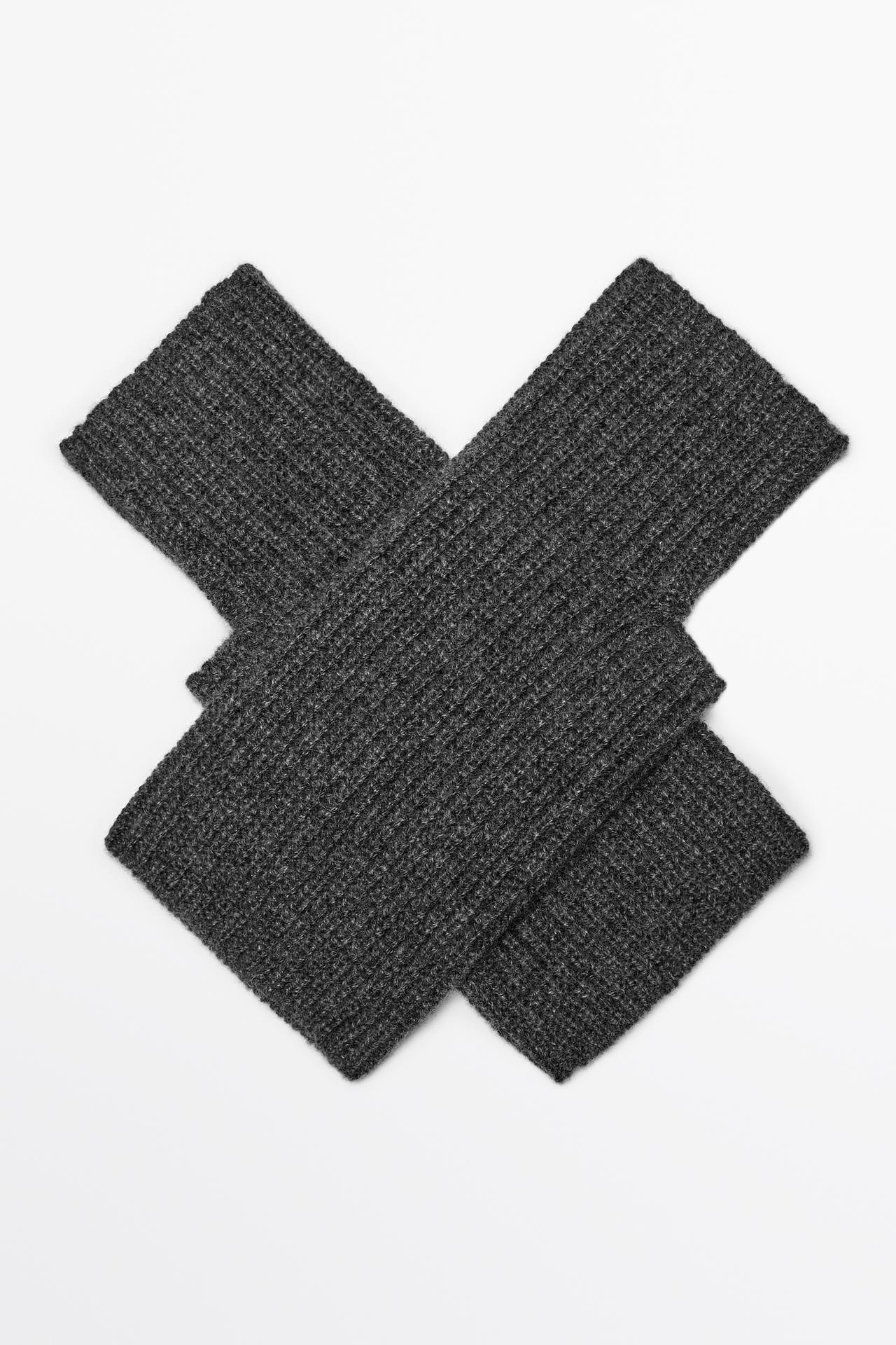 100% Cashmere Knit Mittens — Gray