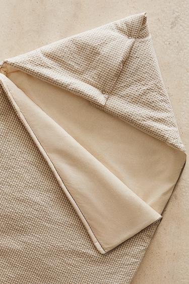 Zara GINGHAM CARRYCOT BABY WRAP - Gray