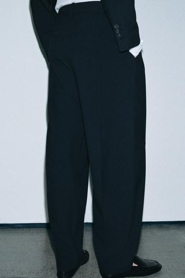 Zara ZW COLLECTION BALLOON TROUSERS - Navy blue