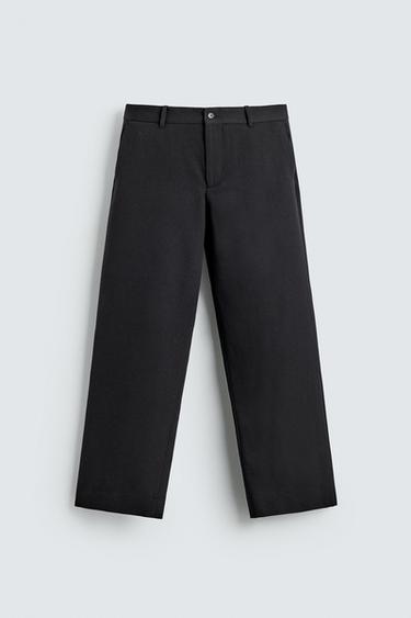 PANTALONS DE VESTIT AMB LLANA - Blau de Zara