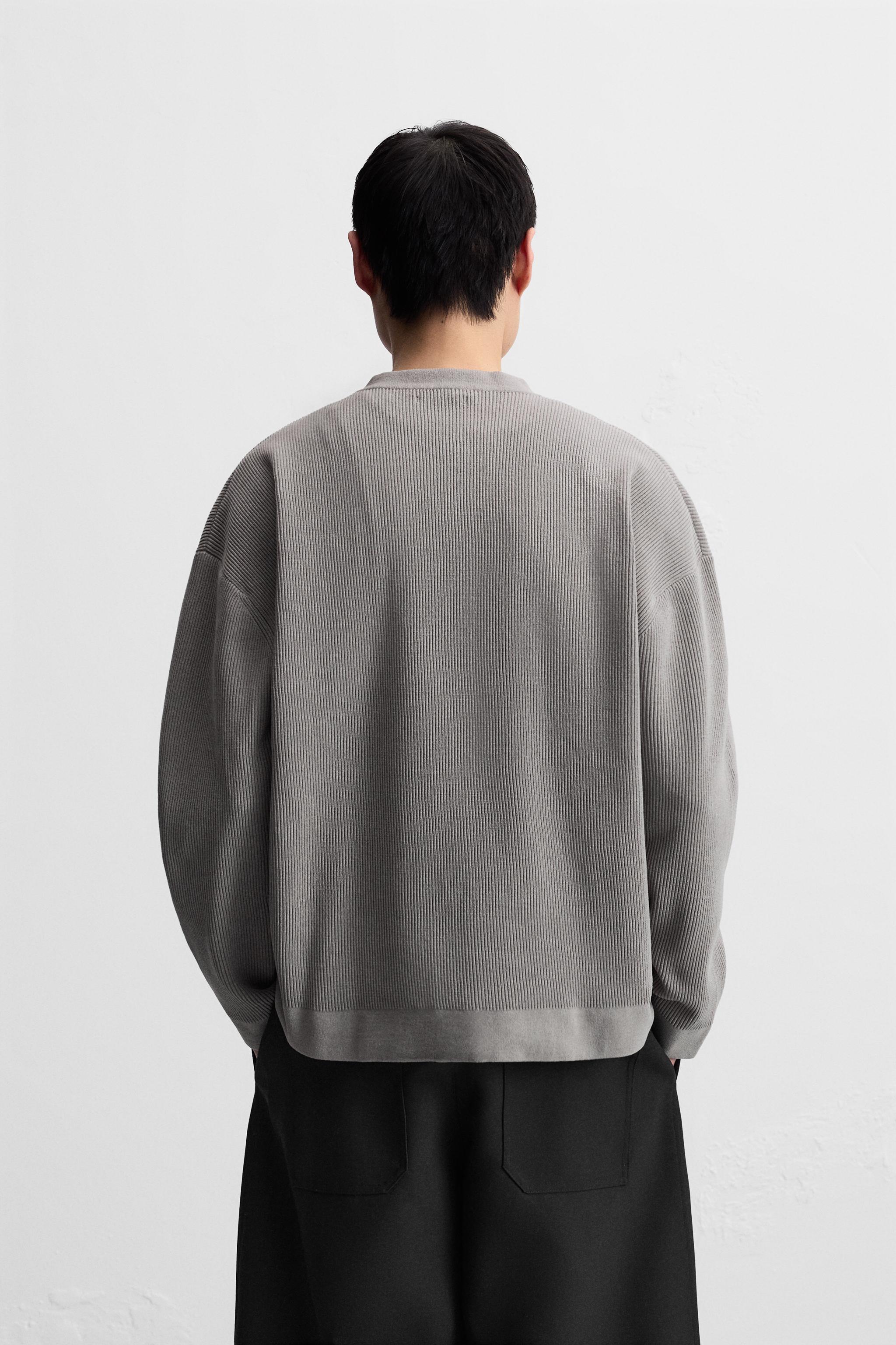 テクスチャードニットカーディガン - ダークグレー | ZARA Japan