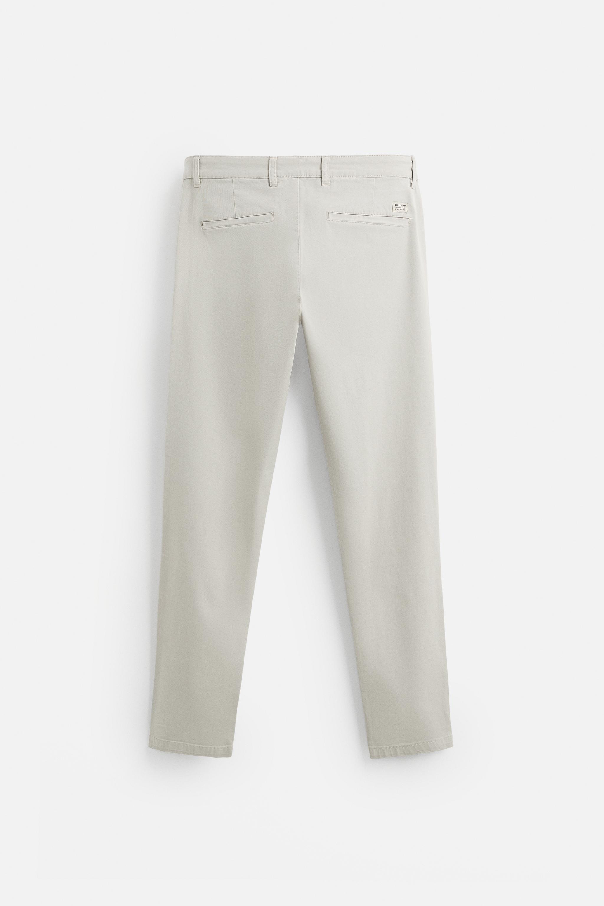 SKINNY FIT CHINO TROUSERS - Pearl grey | ZARA United Kingdom