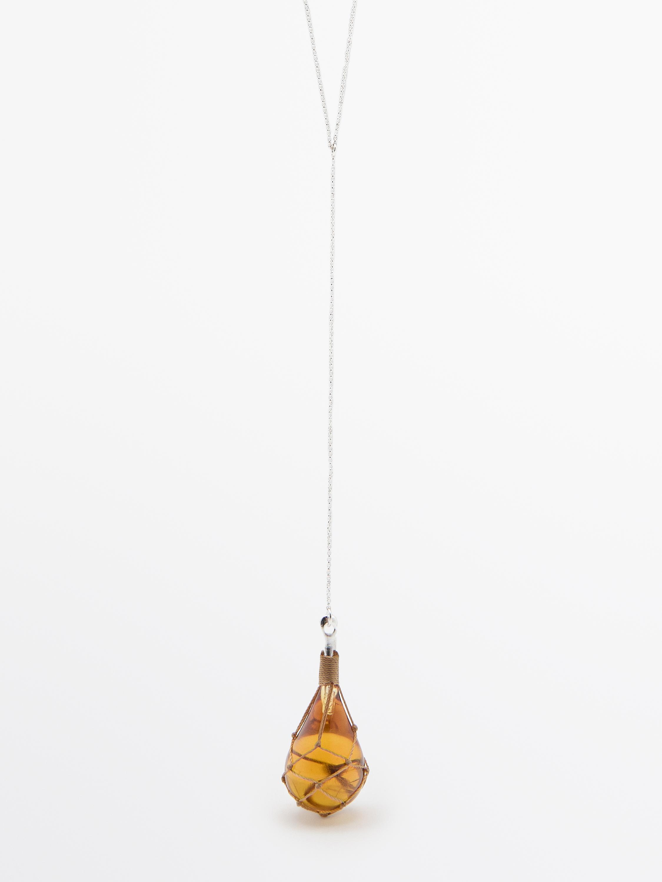 Necklace with glass droplet piece