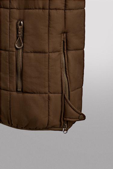 TECHNICAL PUFFER GILET - Brown by Zara - Image 10