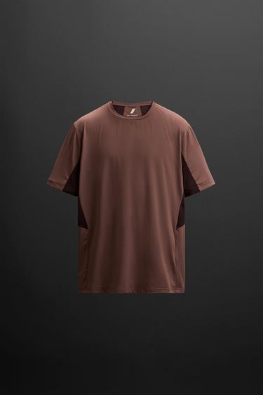 TRAINING COLOUR BLOCK T-SHIRT - Burgundy by Zara