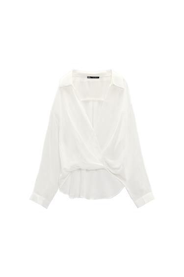 SEMI-SHEER WRAP SHIRT