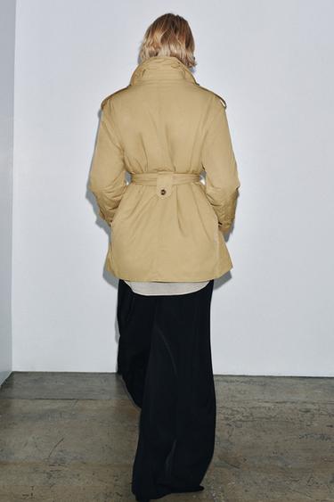 TRENCH MATELASSÉ CEINTURE ZW COLLECTION - Marron clair de Zara - Image 2
