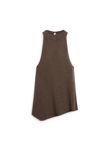Zara Total look asymmetric halter knit top - Brown