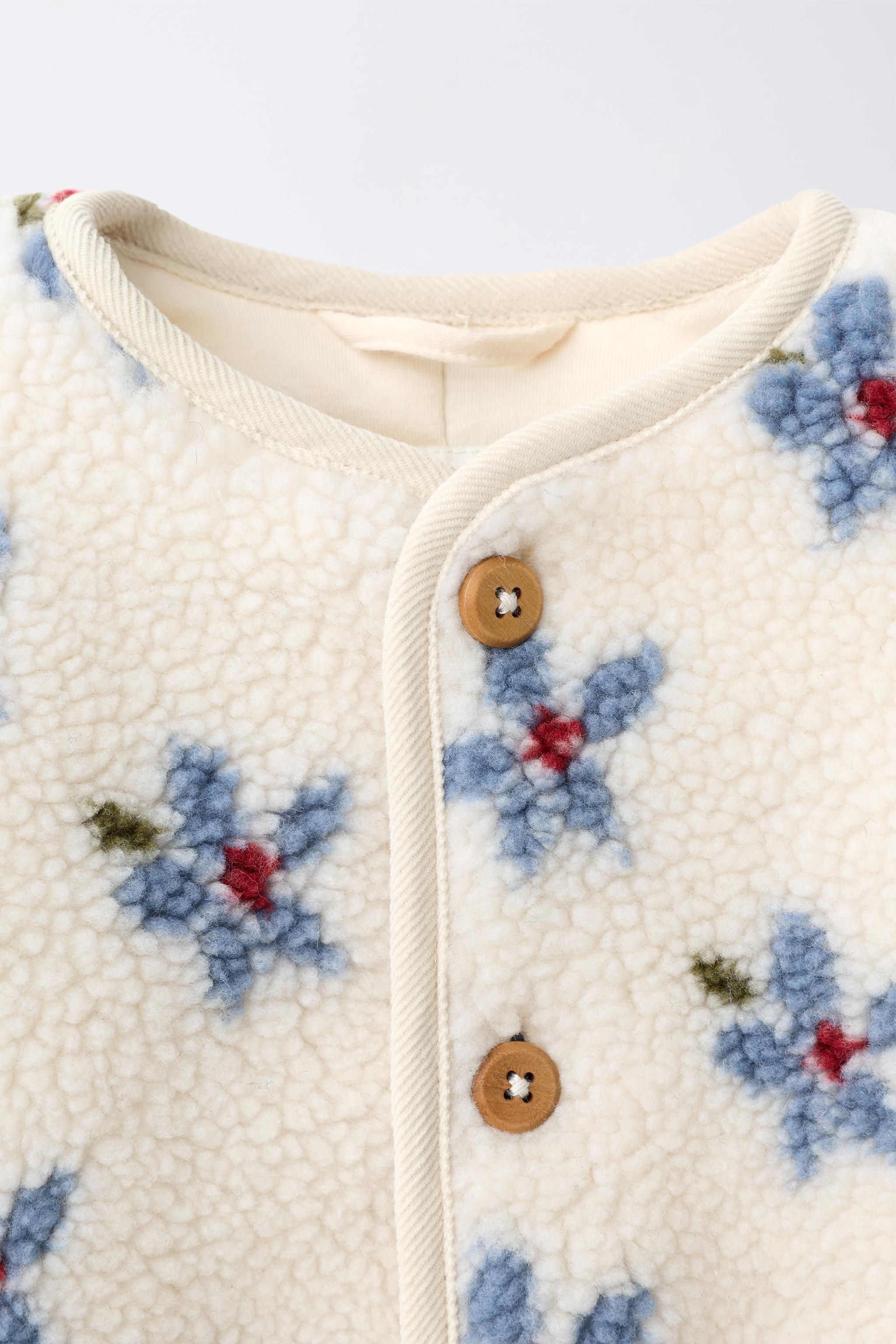 BLOUSON EFFET MOUTON À FLEURS