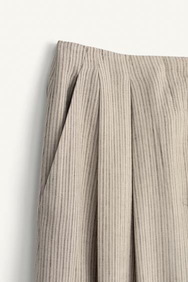 LIMITED EDITION STRIPED LINEN BLEND TROUSERS - striped by Zara - Image 7