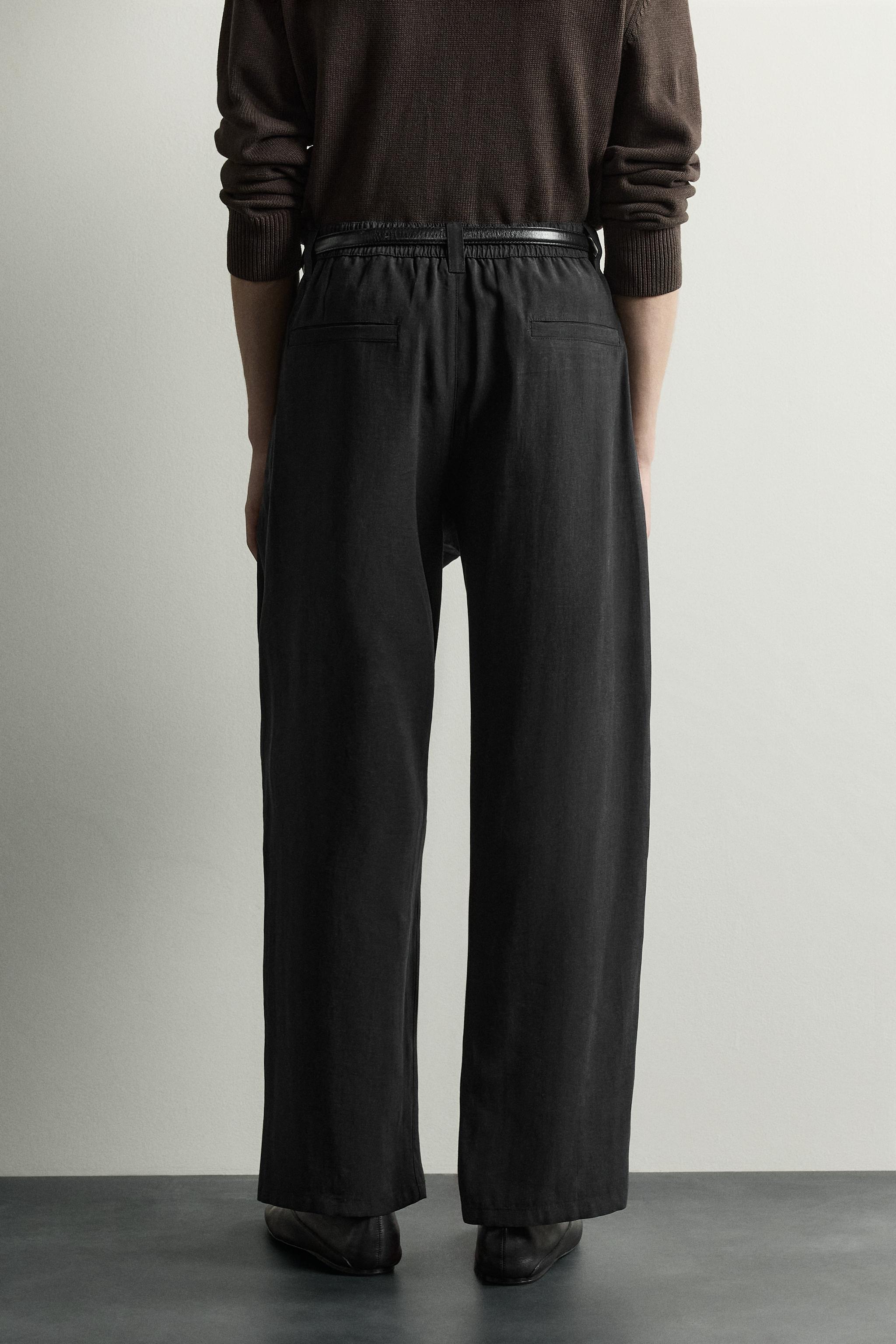 Мужские брюки Zara FLOWY SIDE PLEAT PANTS — фото 3