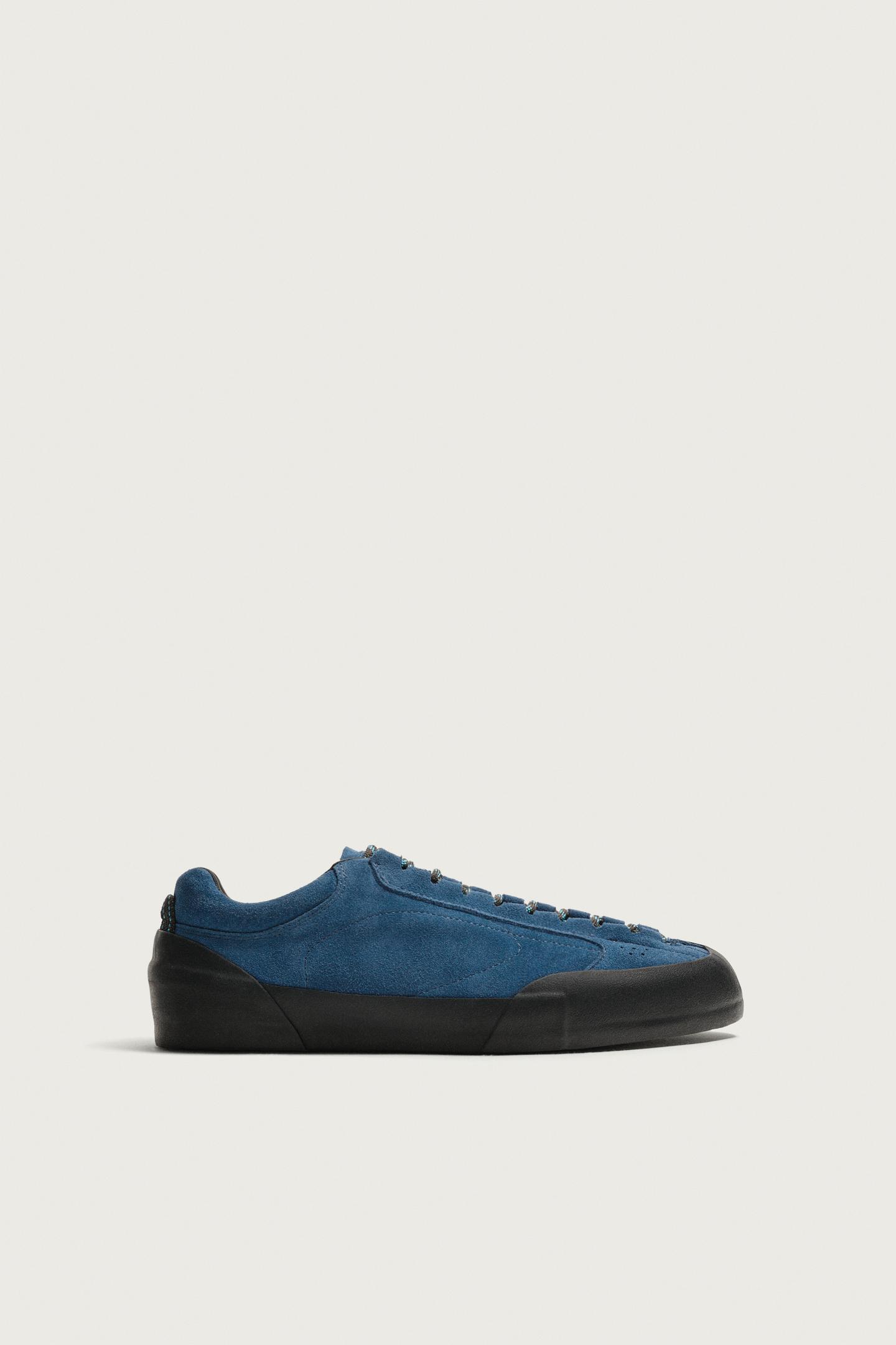Кроссовки Zara Leather, цвет: Синий