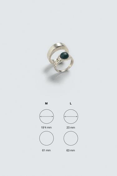 PACK OF 2 COMBINED METAL RINGS - Silver by Zara - Image 6