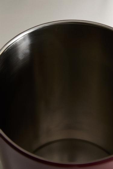 CYLINDRICAL METAL WASTEPAPER BASKET - Burgundy by Zara - Image 4