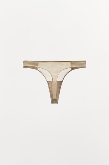 TANGA BIMATIÈRE PLISSÉ - Perle / Beige de Zara - Image 3
