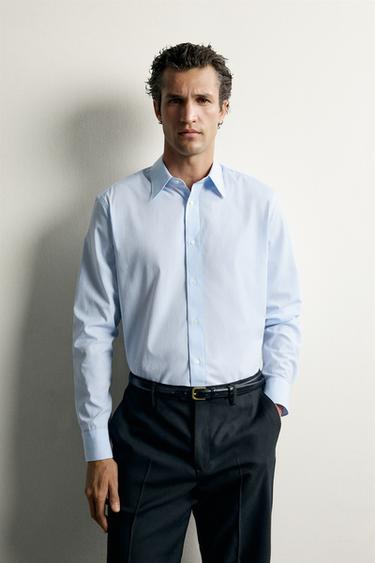 REGULAR FIT SHIRT - Sky blue by Zara