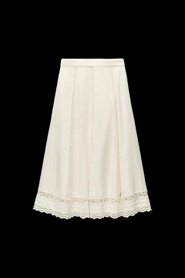 Zara CROCHET SKIRT ZW COLLECTION - Ecru - Image 0