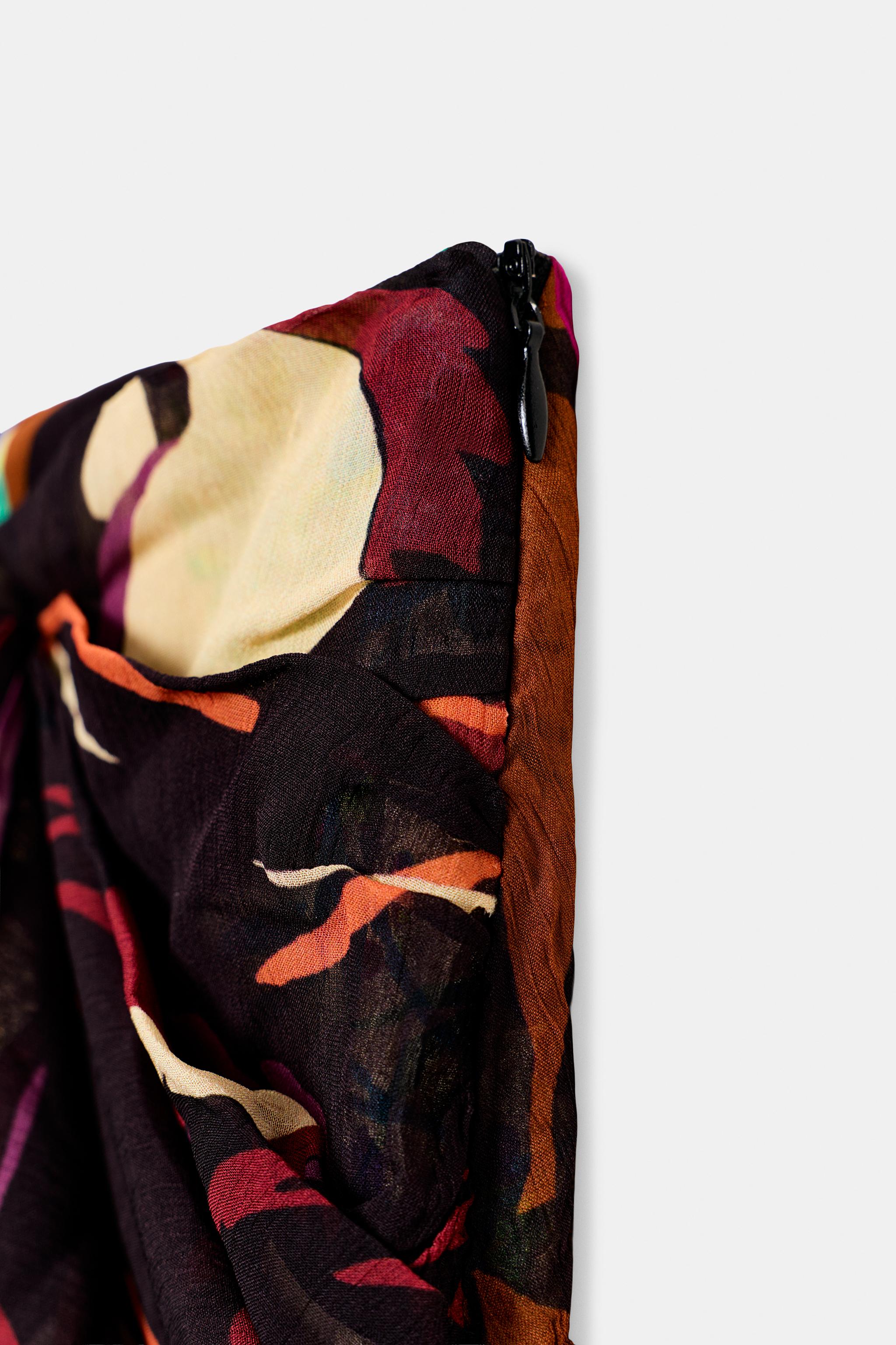 DRAPED PRINTED PAREO SKIRT