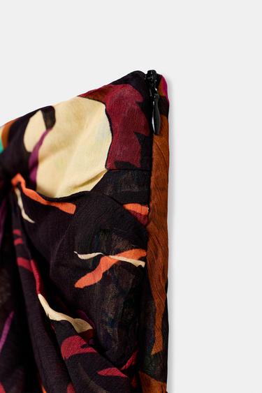 JUPE PAREO IMPRIMÉE DRAPÉE - Multicolore de Zara - Image 4