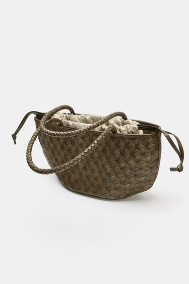 BRAIDED LEATHER SHOULDER BAG - Green by Zara - Image 2