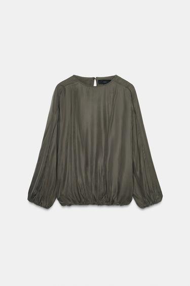 ZW COLLECTION FLOWING TOP - Grey by Zara