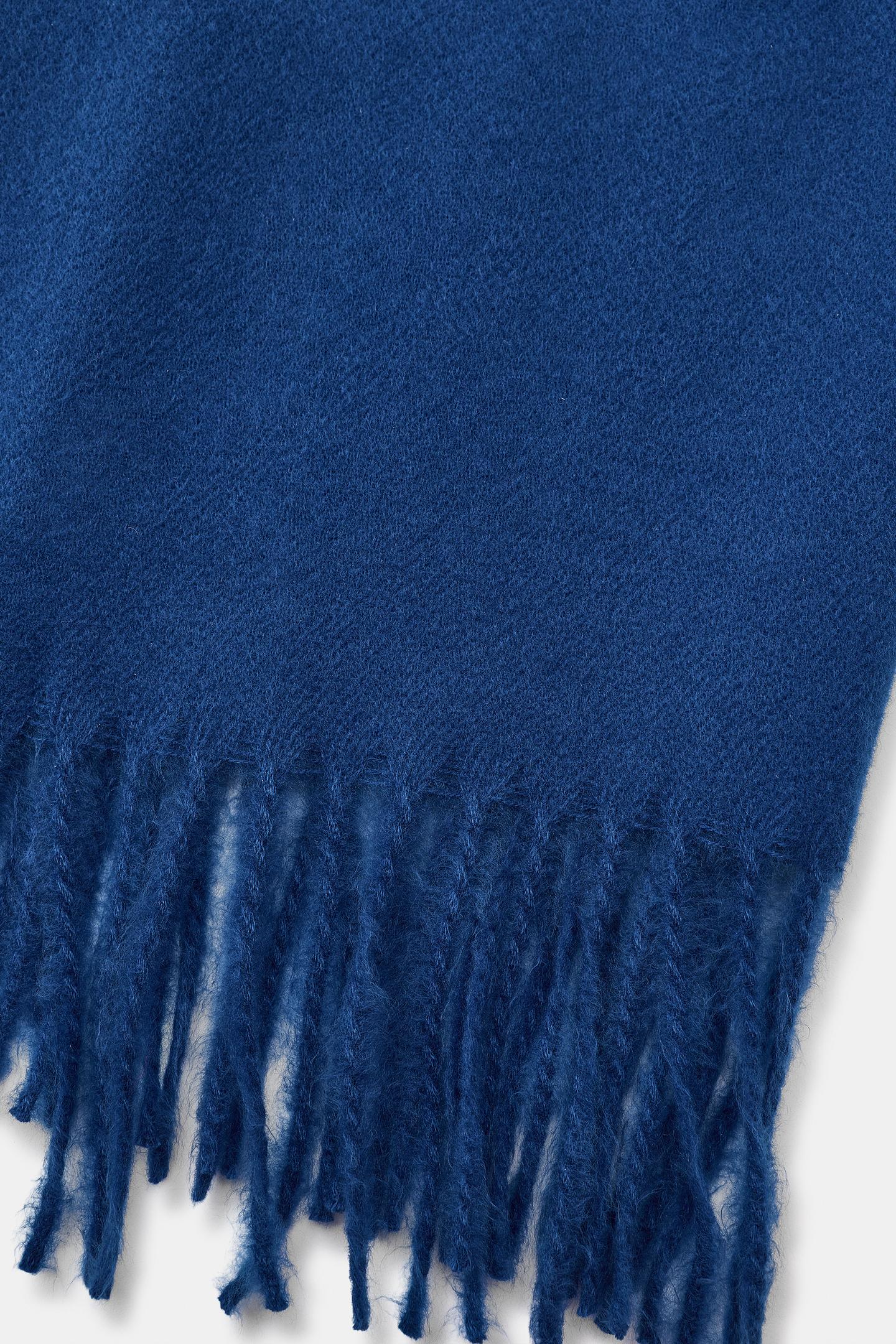 Женский шарф Zara Soft Fringed, цвет: Синий — фото 5