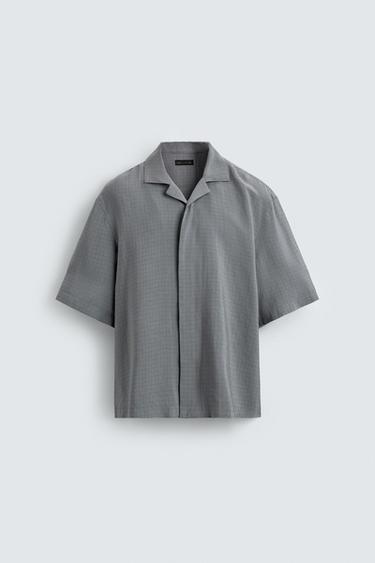 CAMISA FLUIDA CUADROS - Gris / Azul de Zara