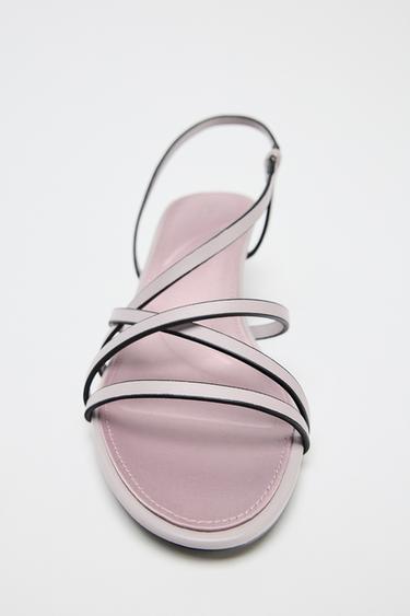 LEATHER STRAPPY SANDALS - Pink by Zara - Image 4