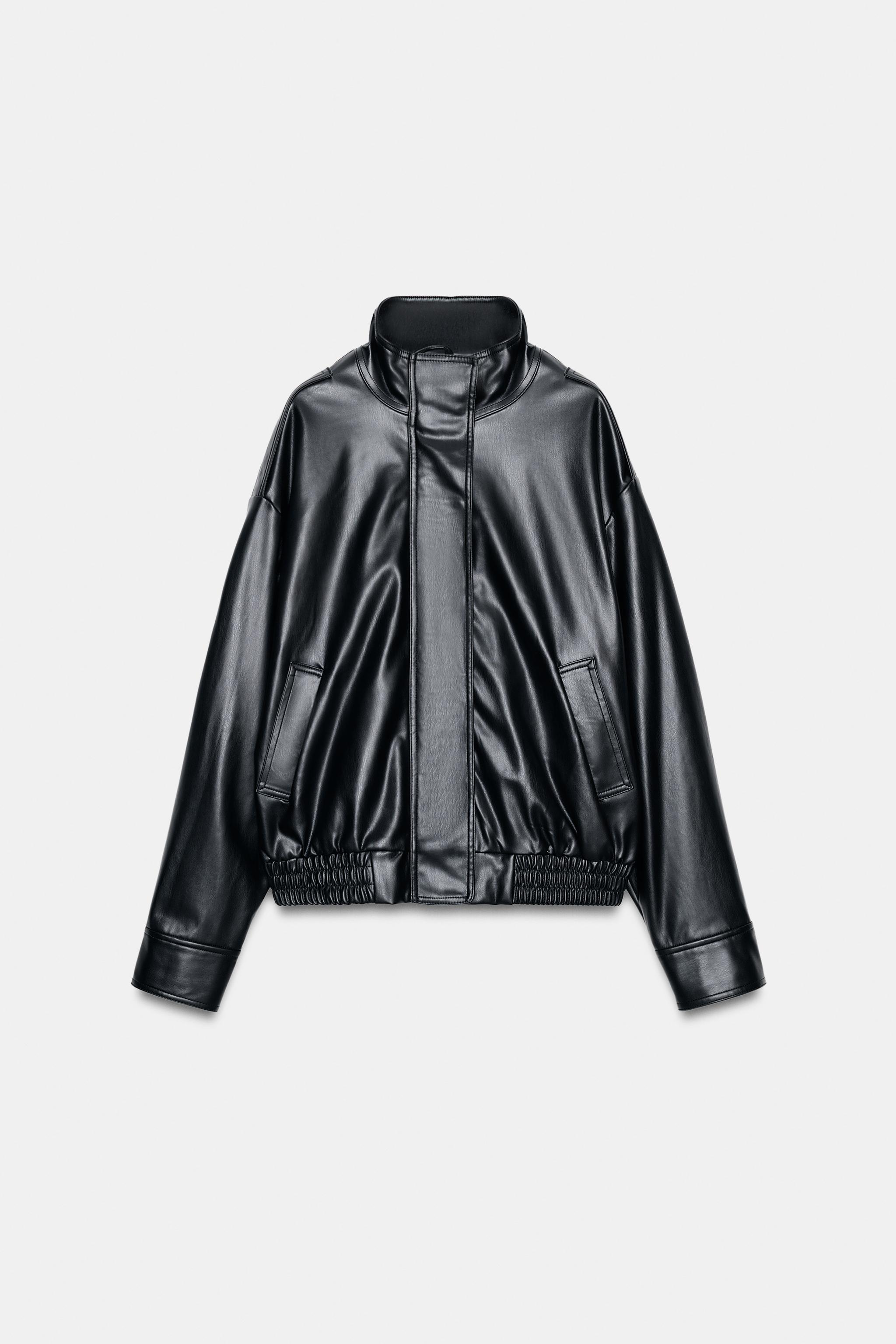 LEATHER EFFECT JACKET - Black | ZARA South Africa