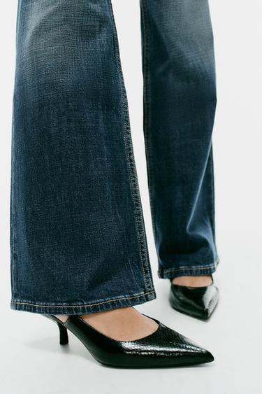 TEXTURED SLINGBACK HEELS — Black 2