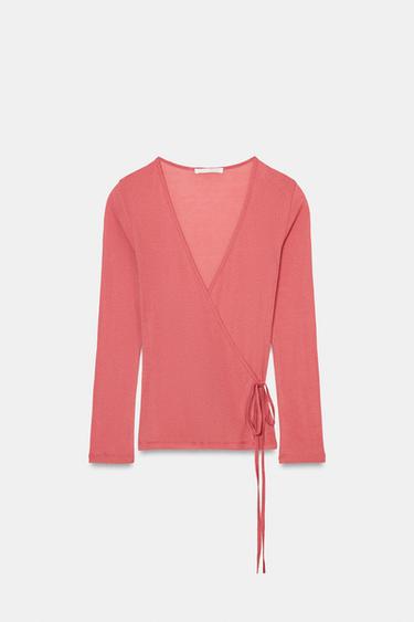TEE-SHIRT CACHE-CŒUR SUPIMA® - Rouge / Corail de Zara - Image 3