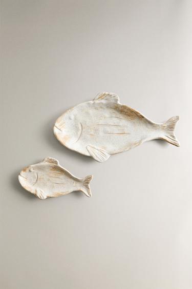 FISH-SHAPED TRAY - Ecru by Zara - Image 0