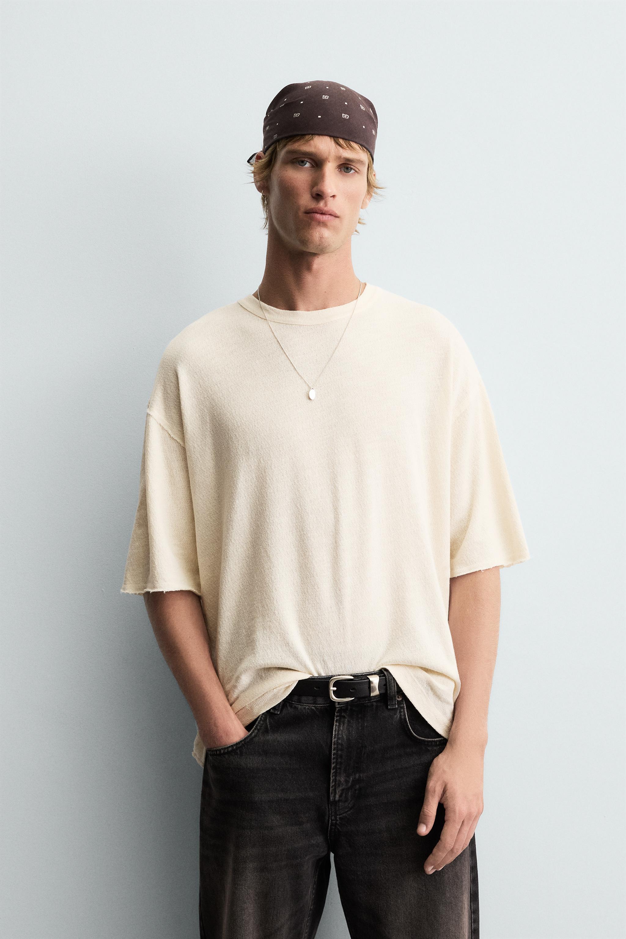 WASHED PRINT KNIT T-SHIRT - Ecru | ZARA United States