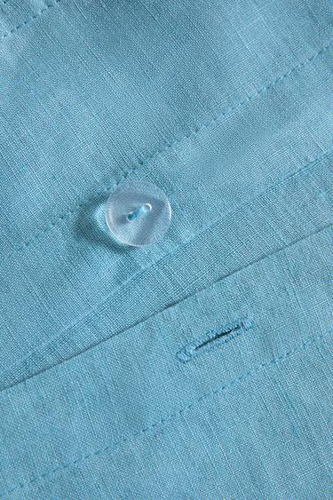 CONTRAST LINEN DUVET COVER - Blue by Zara - Image 3