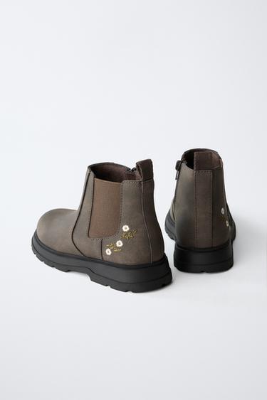 FLORAL CHELSEA BOOTS - Brown by Zara - Image 5