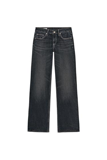 TRF WIDE-LEG LOW-RISE JEANS - Midnight blue by Zara