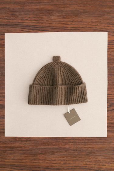 ZARA TIMELESS - 100% WOOL BEANIE - Brown by Zara